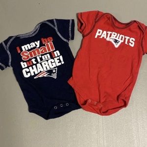 12 month Patriots onsies